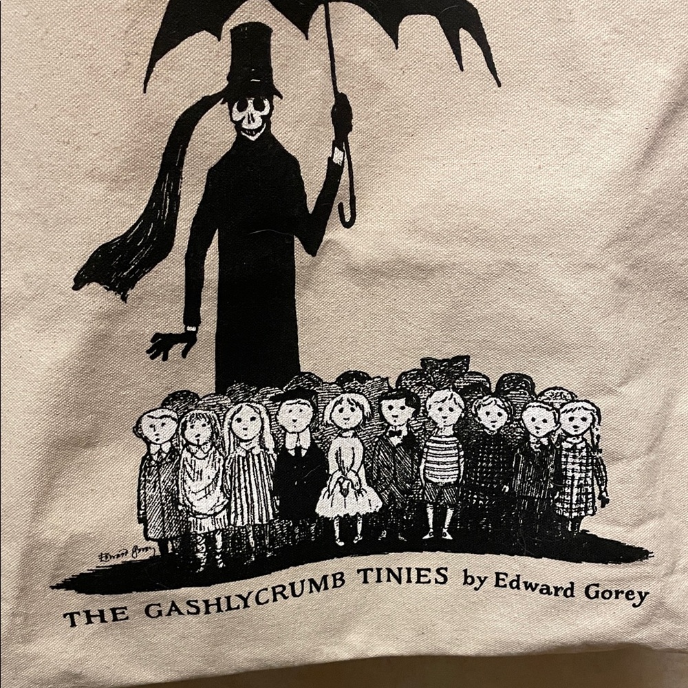Out of Print Black and Cream Edward Gorey Tote